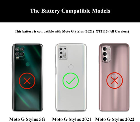 Replacement Battery for Moto G Stylus 2021, Model XT2115 with Repair Tools Kit and User Manual