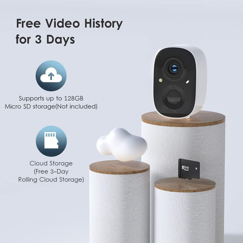 Security Camera Wireless Outdoor - 2-Way Talk Battery Powered Wi-Fi Cameras, 1080P Night Vision, IP65 Weatherproof