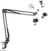 Overhead Tripod Mount for Camera Webcam Ring Light with Phone Holder and Ball Head