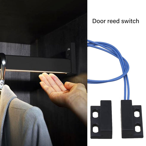 Bstinay AC110-220V Door Window Reed Switch Black Normally Open Magnetic Door Contacts Switch