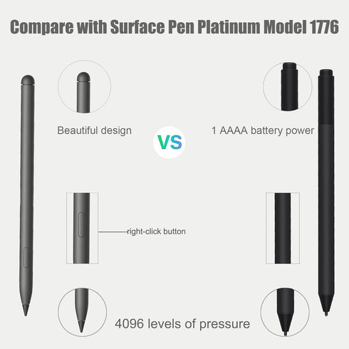 DQ100 Stylus Pen for Microsoft Surface, Compatible with Surface Pro 9/8/X/7+/6/5/4/3, Surface Go, 4096 Levels Pressure