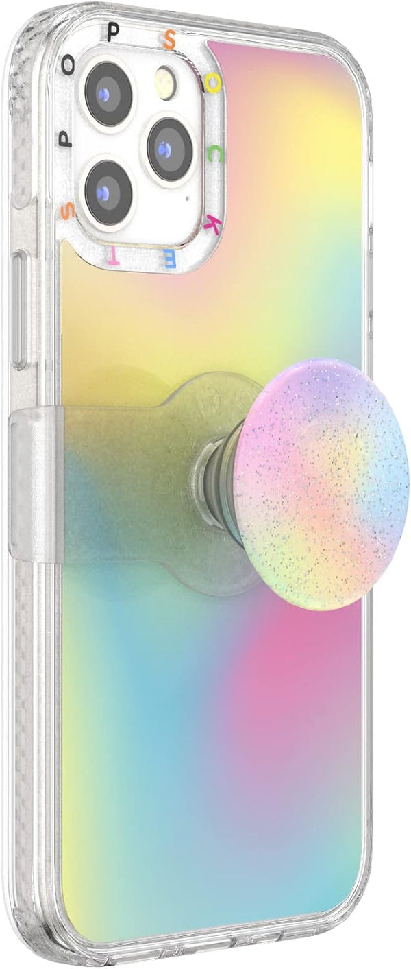 PopSockets iPhone 12/12 Pro Case - Abstract Design with Repositionable Slide Grip, Compatible with MagSafe