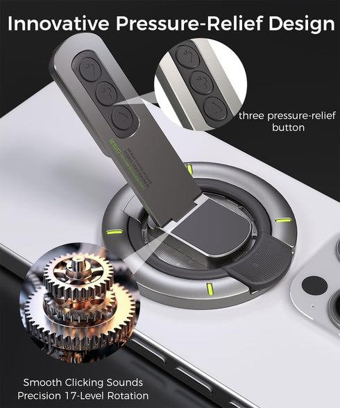 Warherd 360Roration Phone Grip for Magsafe Phone Stand Gym Holder Phone Kickstand Silicone Finger Ring Innovative