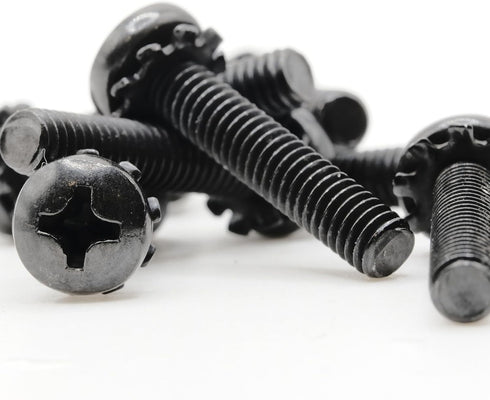 Replacement Screws - 1 Set of Metric Screws (Model RS-198358) Pan Head - Philips Drive - Black Plated (Pack of 8)