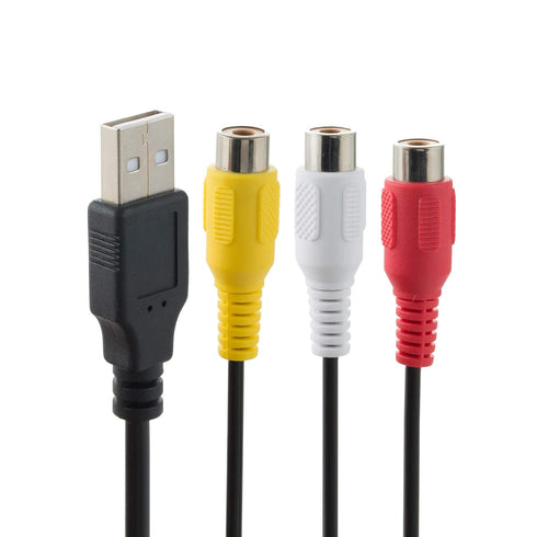 USB to RCA Cable 5FT, USB 2.0 A Female to 3 RCA
