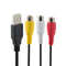 USB to RCA Cable 5FT, USB 2.0 A Female to 3 RCA
