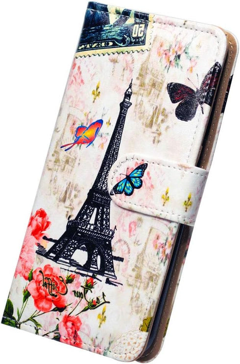 Case for Galaxy A71 5G - Paris Tower Butterfly Leather Flip Wallet Cover with Card Slot Holder