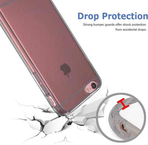 TENOC Phone Case for iPhone 6 & iPhone 6s, Gray Clear Shockproof Protective Bumper Slim Cover for 4.7 Inch
