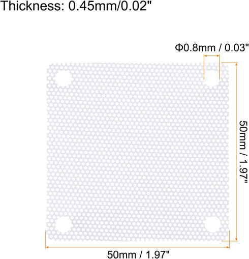 MECCANIXITY 6PCS PC Dust Filter, 50x50mm PVC Computer Case Cooler Dustproof Mesh Cover for Computer Chassis Speakers,