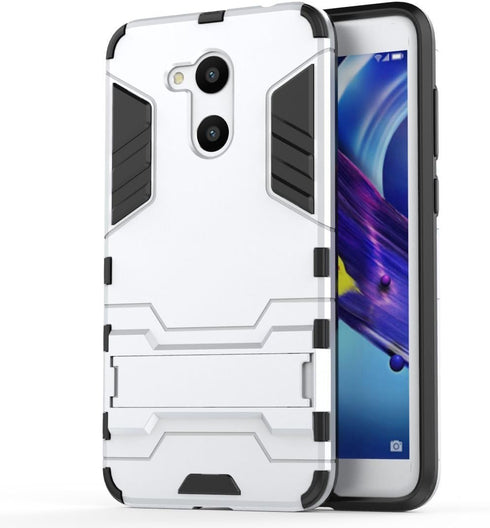 Case for Huawei Honor V9 Play/Honor 6C Pro (5.2 inch) Hybrid Dual Layer Armor Defender with Kickstand (Silver)