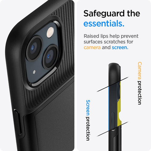 Spigen Slim Armor CS Case for iPhone 13 with Card Slot - Black