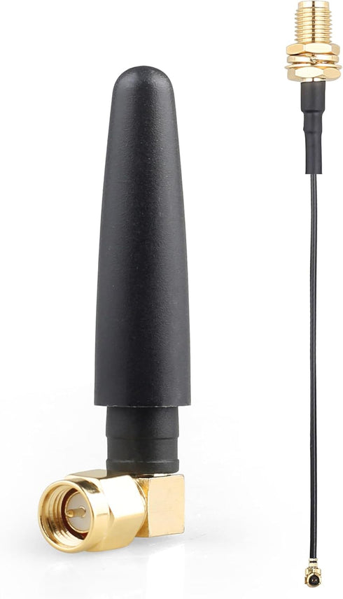 DAMGOO 2.4GHz Bluetooth WiFi Antenna 2dBi SMA Male (Pin) with U.FL to SMA