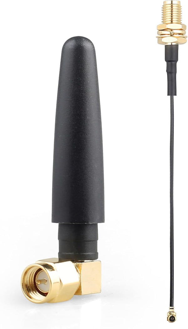 DAMGOO 2.4GHz Bluetooth WiFi Antenna 2dBi SMA Male (Pin) with U.FL to SMA