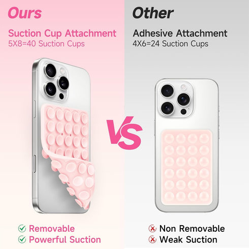 Yojaro Silicone Suction Cup Phone Case Mount Double Sided, Phone Accessories Hands-Free Strong Grip Holder for Selfies
