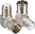 F Male to Female Right Angle Coax Connectors Type F Adapters Push on Coaxial Quick Connect RG6 for Wall Mounted TV,