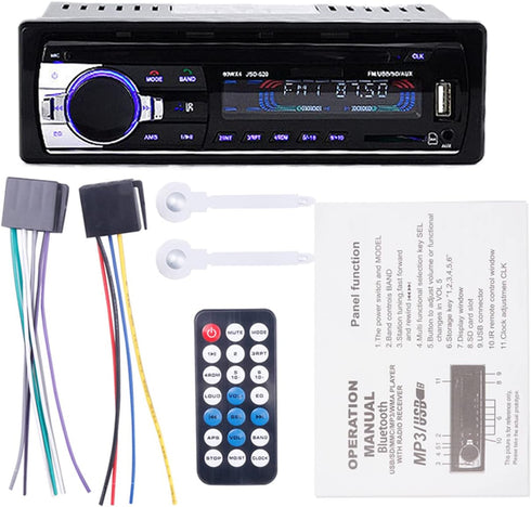 Eaglerich 1 Din Car Radio 24V Audio FM MP3 Player USB/SD/AUX Hands Free