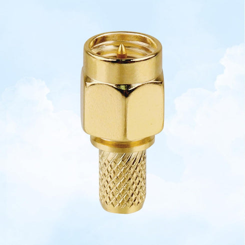 SMA Male Crimp Connector, RF Plug Crimp Connector for RG58 RG142 RG400 LMR195 Coaxial Cable (10 Pack)