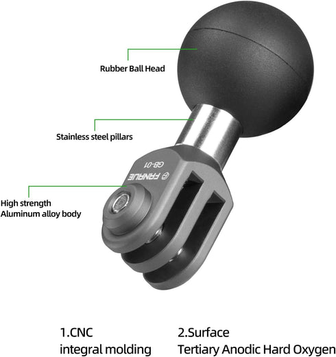FANAUE GB-01 Action Camera Universal Ball Adapter, Compatible with GOPRO HERO 9/10/11 and Other Action Cameras