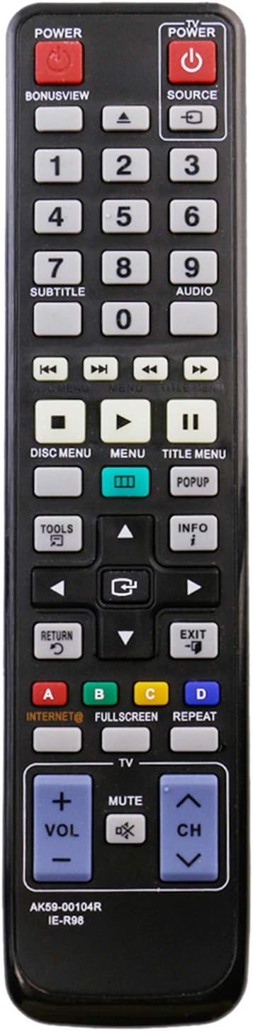 AIDITIYMI AK59-00104R New Replacement IR Remote Fit for Samsung Blu-ray Disc Player BD-C5900, BD-C5300, BD-C5500,