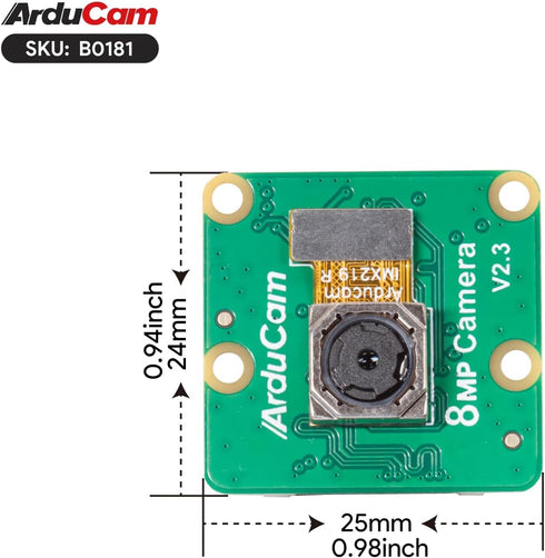 Arducam 8MP IMX219 Module,77.6 FOV,3280 2464 Auto Focus Camera Degree x px Resolution Compatible with NVIDIA Jetson