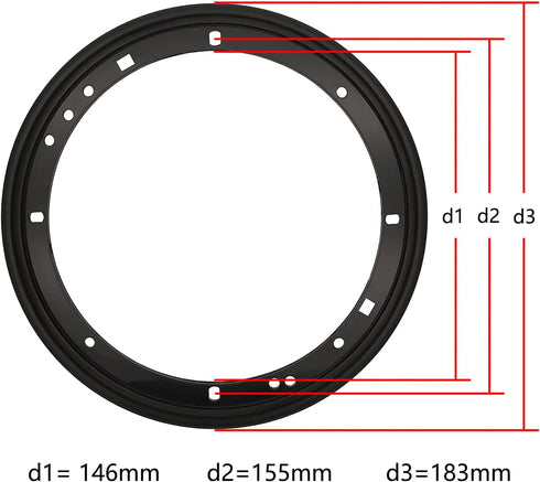6.5" Speaker Grill Covers, Car Speaker Subwoofer Guard Protector, ABS Plastic Frame with Metal Mesh, Black - 2Pcs