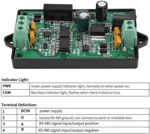 RS-485 Repeater, Industrial Grade Amplifier Isolated Converter for Attendance Machine, IC Card Charging System