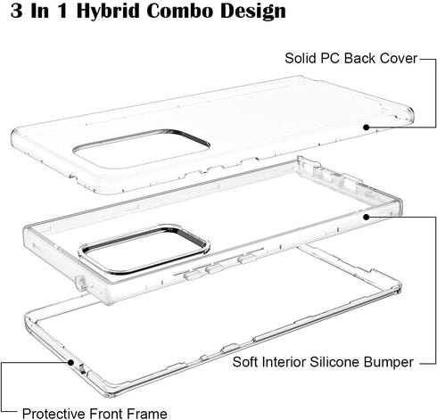 WeLoveCase Galaxy Note 20 Ultra Clear 3-in-1 Full Body Heavy Duty Shockproof TPU Bumper Case, 6.9 inch