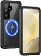 Lanhiem Magnetic Case for Samsung Galaxy S24+ Plus - IP68 Waterproof Dustproof Rugged Full Body Cover (Black/Clear)