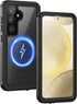 Lanhiem Magnetic Case for Samsung Galaxy S24+ Plus - IP68 Waterproof Dustproof Rugged Full Body Cover (Black/Clear)