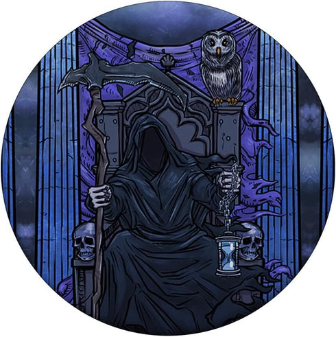 Justice Tarot Card Grim Reaper Halloween Gothic Witch PopSockets Standard PopGrip