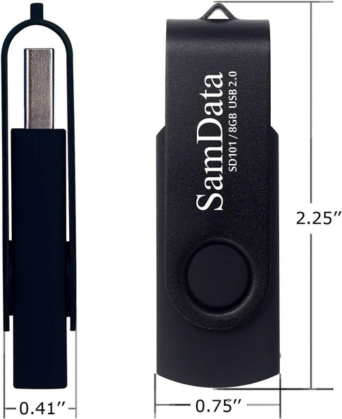 8GB USB Flash Drives 2 Pack - Black Thumb Drives Memory Stick Jump Drive with LED Light for Storage and Backup
