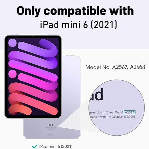 AICase iPad mini 6 (2021) Case with Screen Protector, Kickstand, Shockproof Heavy Duty Rugged Protection (Light