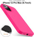 DEENAKIN iPhone 12 Pro Max Case with Screen Protector, Soft Silicone Gel Rubber Bumper Cover, Hot Pink