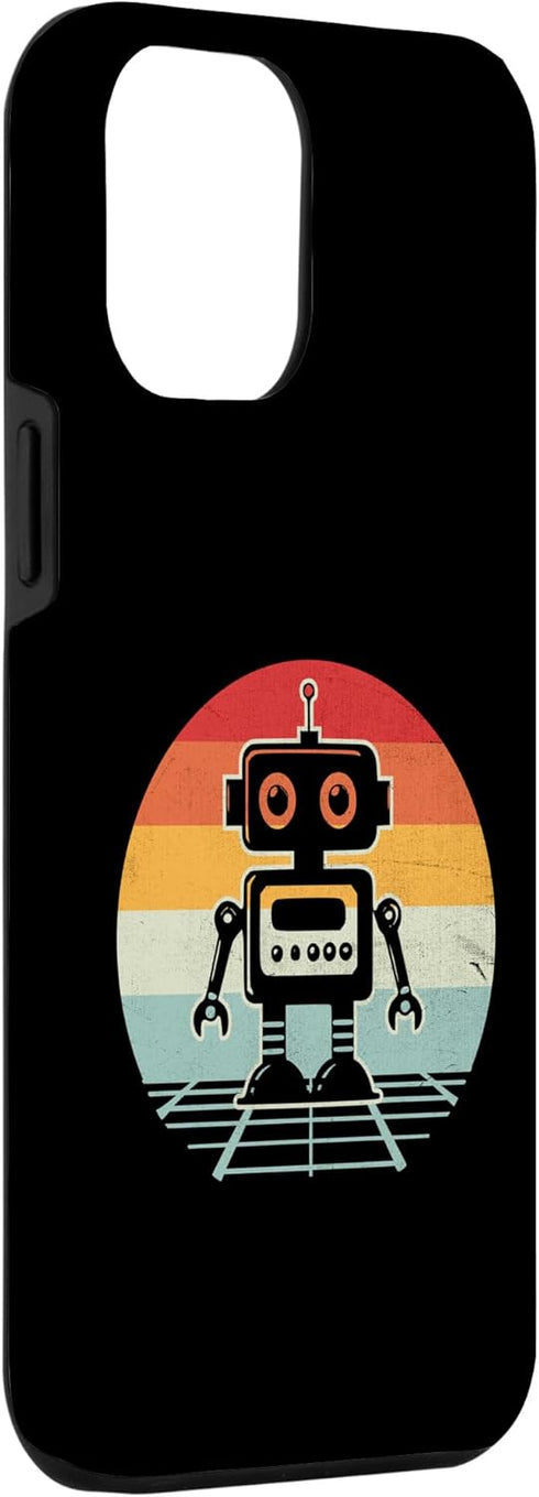 iPhone 15 Pro Max Retro Sunset Robot Case - Robotics Engineer Robotic Engineering