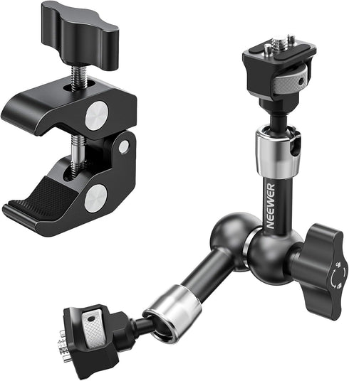 NEEWER 7" Articulating Magic Arm Clamp Mount with Super Clamp for DSLR and Action Camera