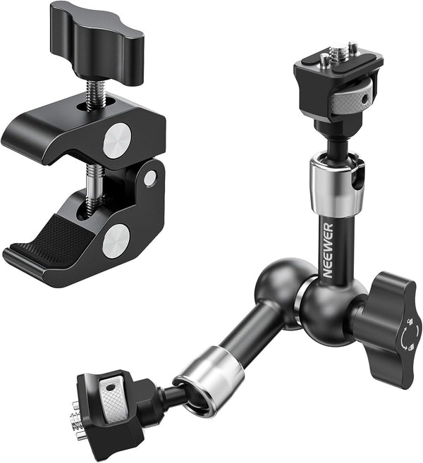 NEEWER 7" Articulating Magic Arm Clamp Mount with Super Clamp for DSLR and Action Camera