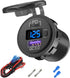 12V USB C Car Charger Socket, 38W USB Cigarette Lighter Replacement with PD 3.0 and QC 3.0 for Car Marine Truck