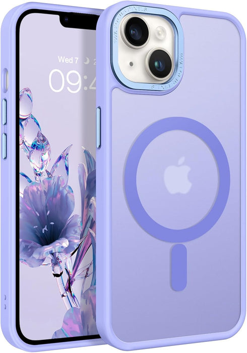 BENTOBEN Translucent Matte Magnetic Case for iPhone 14 Plus, Compatible with MagSafe, Purple Blue