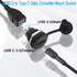 QIANRENON USB3.0 to USB C Threaded Fixing Adapter 5Gbps Male to Female Circular Connector for Data Transfer/Charging,
