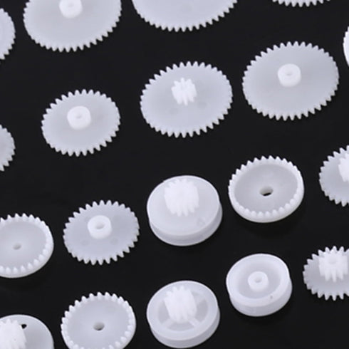 Fayelume (64 Plastic Gears, Gears Toy, Double Gear Motor, Animatronic Parts for Kid DIY Car Animatronic Motor Robot
