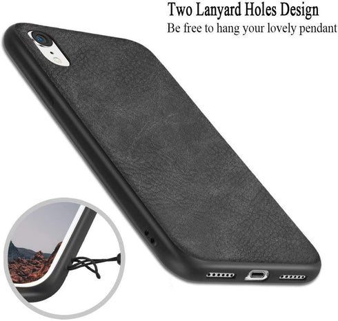 SALAWAT Compatible iPhone Xr Case - Slim PU Leather Vintage Shockproof Cover - Lightweight Premium Soft TPU Bumper -
