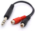 6.35 to RCA Splitter Cable, 6.35mm 1/4 inch TRS Stereo Jack Male to 2 RCA Phono Female Plug Adapter Cord (20cm/8inch)