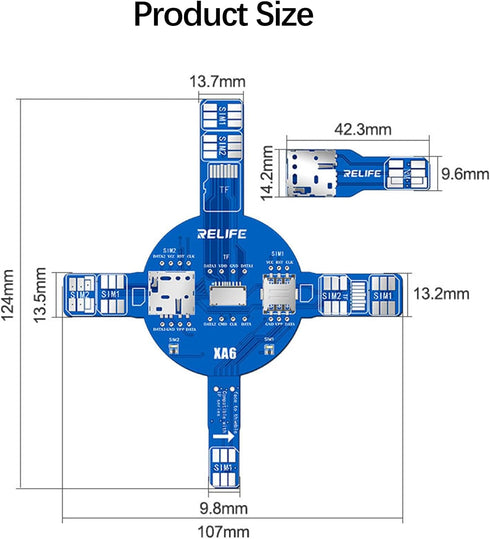 DIYPHONE Dual SIM Card Signal Test Board Compatible with iPhone Android Phone Quickly Locate SIM TF and NM Card Reading