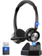 Wireless Bluetooth Headset with Microphone, AI Noise Cancelling for Computer/PC/Laptop/Cellphone