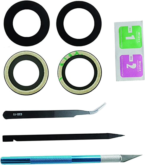 2pcs/Set Sapphire Rear Back Camera Glass Lens Replacement for iPhone 13 & 13 Mini with Preinstalled Adhesive and Repair