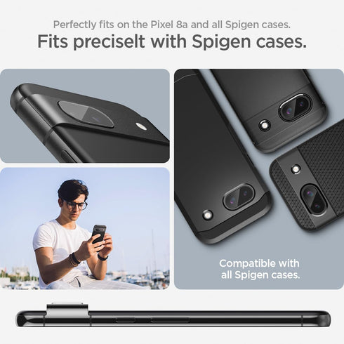 Spigen GlasTR EZ Fit Optik Camera Lens Screen Protector for Google Pixel 8a - Case Friendly - 2 Pack