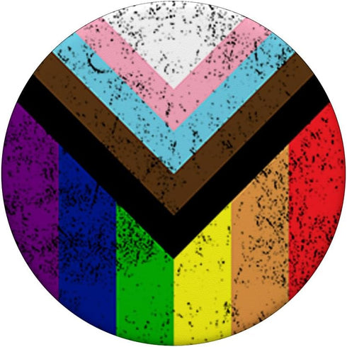 LGBT-Q Black Pride Rainbow Flag, African American BLM Gift PopSockets Swappable PopGrip