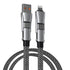 4 in 1 Multi Charging Cable, PD 60W Fast Charging USB C Multi Charger Cable, Zinc Alloy Flat Braided with Velcro Strap