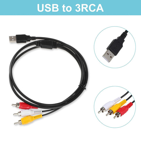 Zelphvt 5ft USB to RCA Cable USB Male to RCA Male Stereo Audio Cable Converter USBs RCAs Audio Cables for DVDs Digital