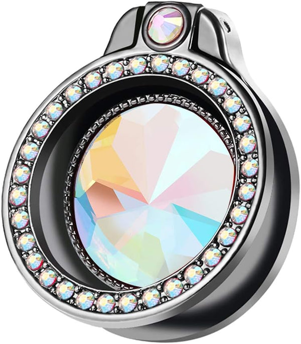 Glitter Bling Bling Phone Ring Holder, Sparkle Rhinestone Kickstand for Girls Women, Black